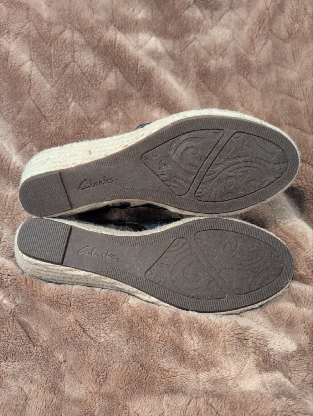 Clarks Navy Perforated Slingback Espadrilles - Picture 4 of 5